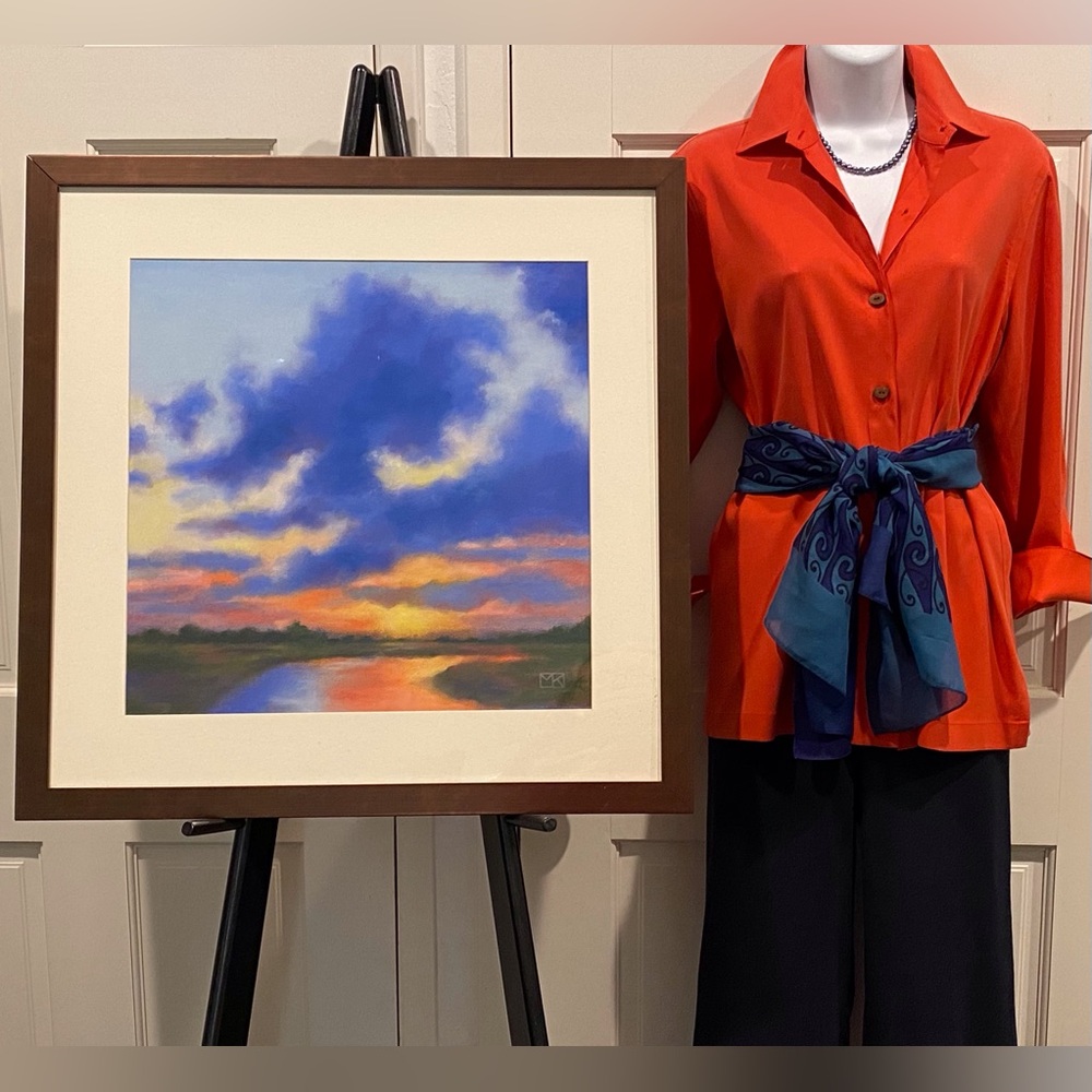 Jones New York Signature orange silk blouse